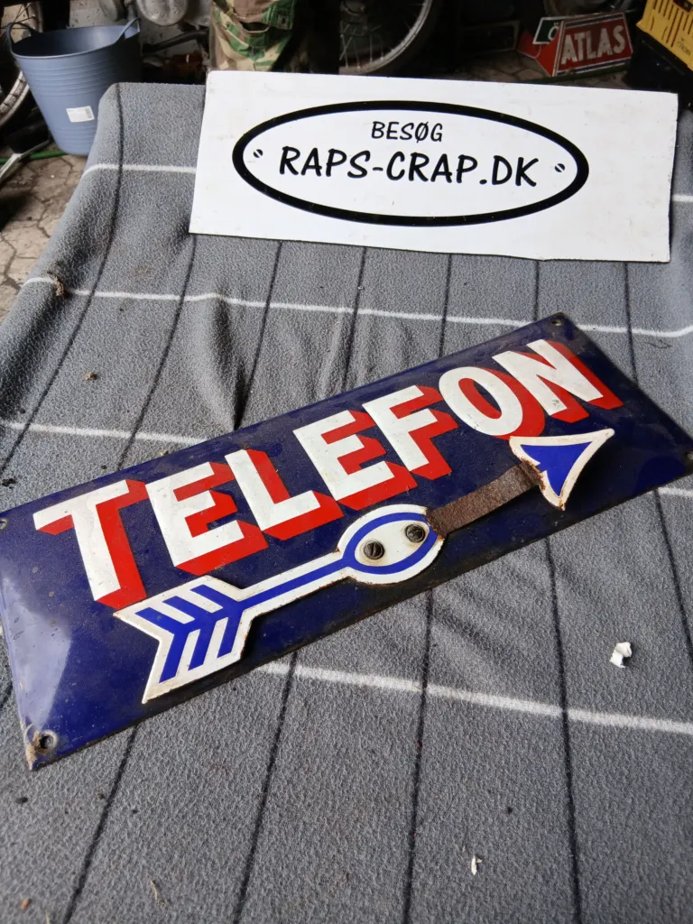 Telefonskilt i emalje